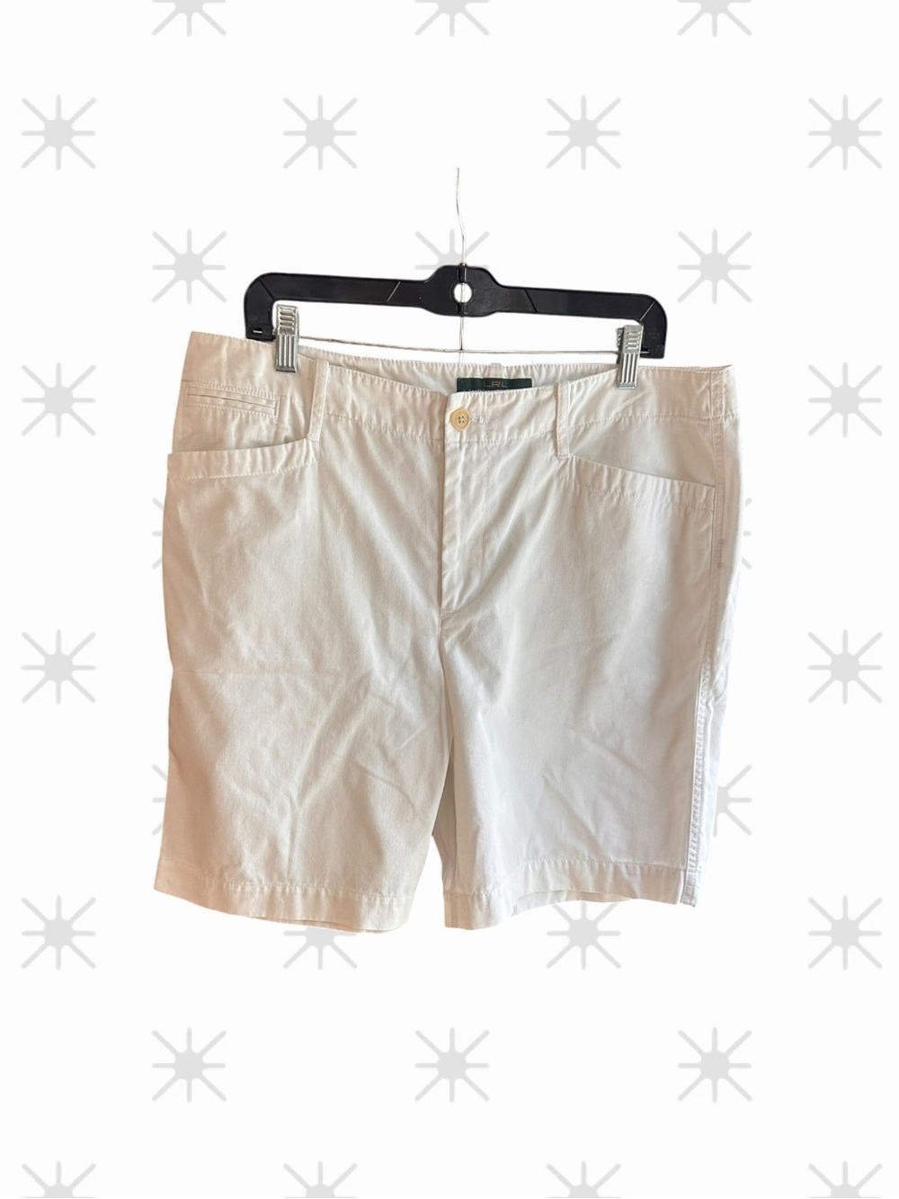 LRL Lauren Jeans Co. Ralph Lauren white cotton Chino Shorts Size 14